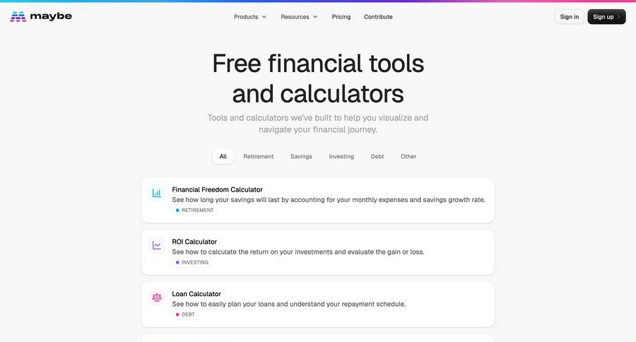 Maybe Finance
				collection ui page example