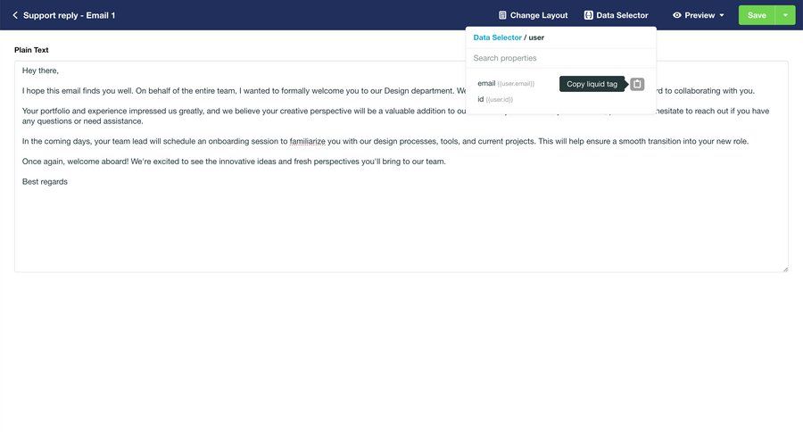 Vero
			 onboarding editor template customization email video editor create modern ui page example
