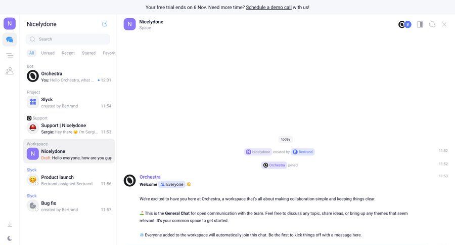 Orchestra
				home ui page example