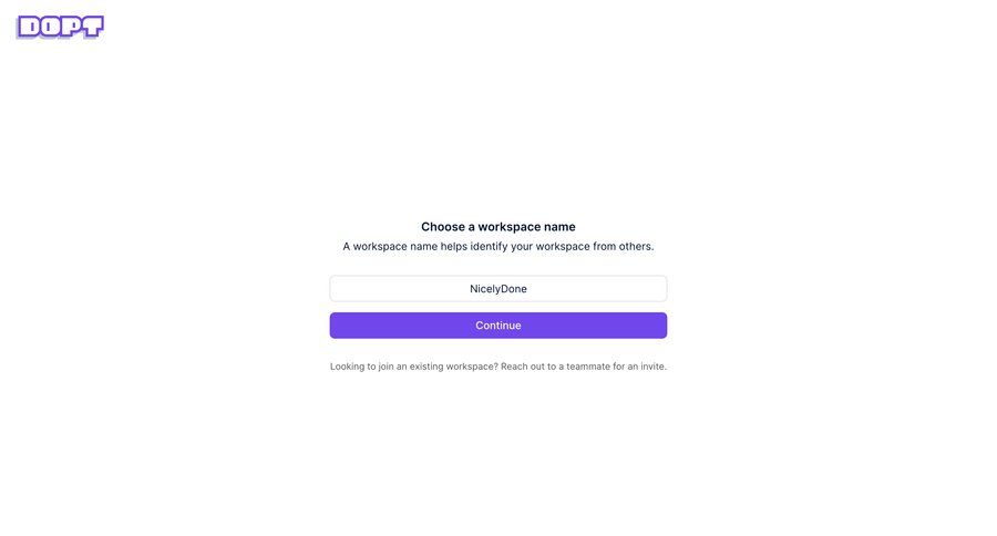 Dopt
				onboarding page example