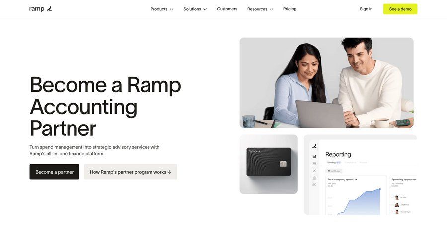 Ramp
			 free tier partners experts pricing calculator ui page example