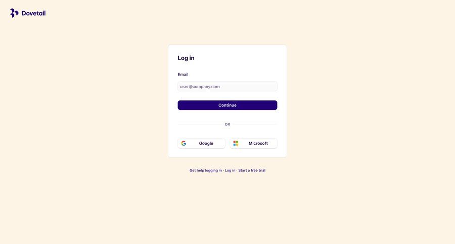Dovetail
				signin page example