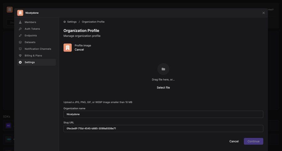 Dash0
			 settings account management onboarding form account setup file upload upload file profile creation ui page example