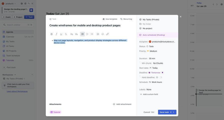 Motion
			 task management project management form attachment sidebar new create generate map view ui page example