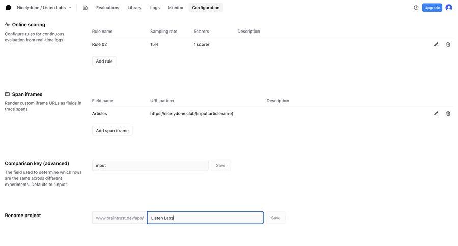 Braintrust
			 configuration settings form data analysis parameters setup table configuration screen ui page example