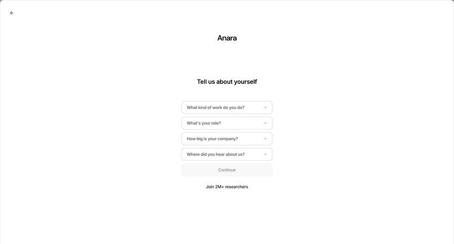 Anara
				profile ui page example