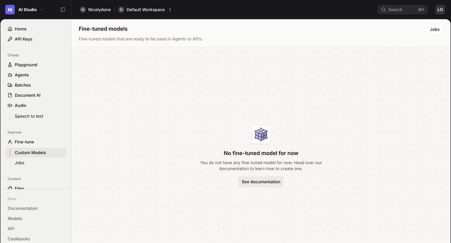 Mistral
				empty state ui page example