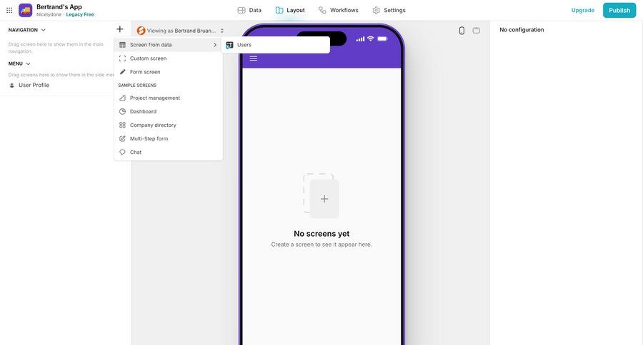 Glide
			 editor design drag and drop navigation menu menu ui page example