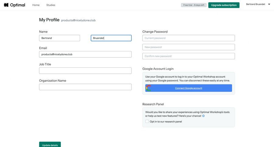 Optimal
			 settings account management form user settings user account change password ui page example