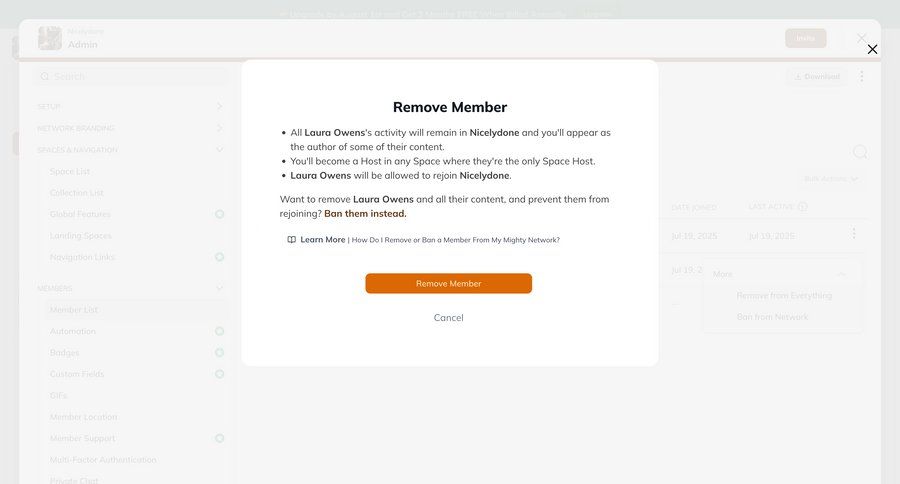 Mighty
			modal & popover delete confirmation team settings modal screen user management account management confirmation confirmation screen confirmation message ui page example