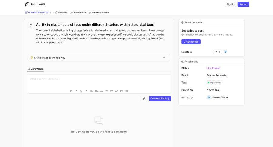 FeatureOS
				detail page ui page example