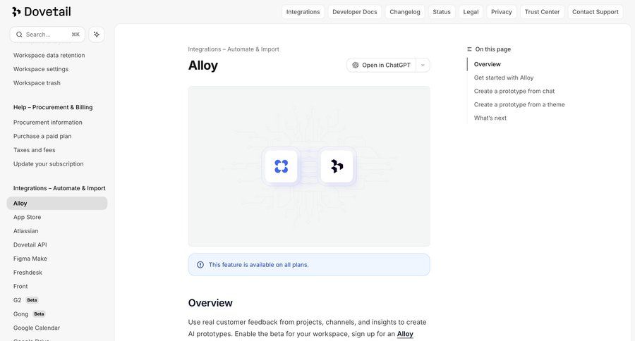 Dovetail
				detail page ui page example