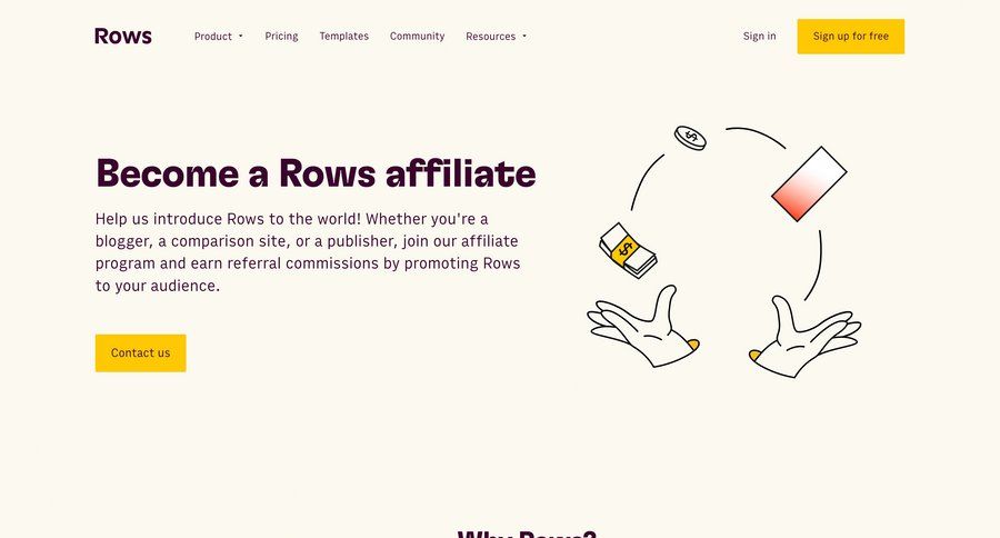 Rows
			 call to action comparison page alternatives partners experts affiliate program pricing calculator ui page example