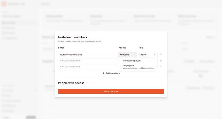 Browserbase
			 user management workspace settings access control b2b saas ui page example