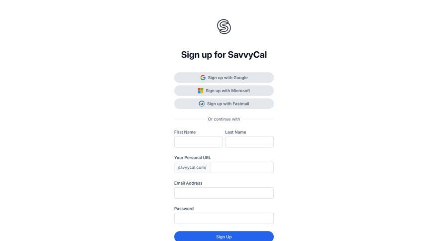 SavvyCal
				signup page example
