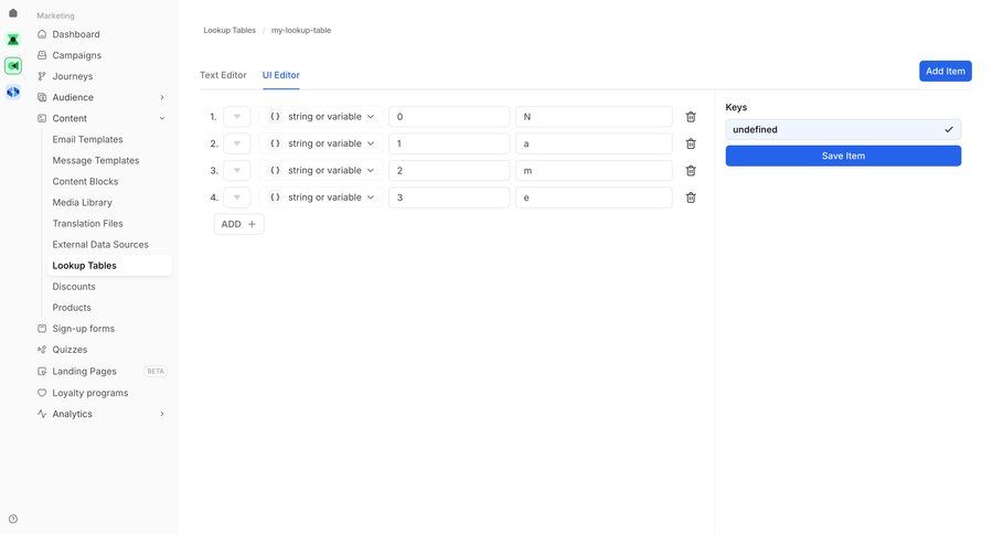 Bird
			 data mapping marketing automation ui page example