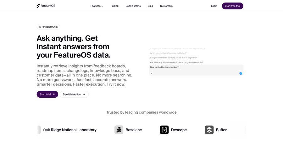 FeatureOS
				artificial intelligence ui page example