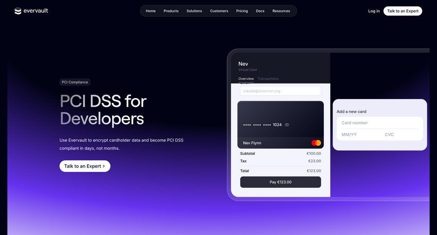 Evervault
			 audit log call to action security version control ui page example