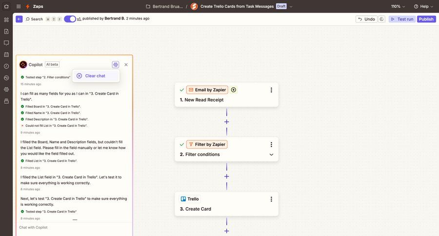 Zapier
			content editor activity feed integrations configuration artificial intelligence grid workflow automation editor workflow builder workflow creation workflow configuration workflow screen workflow steps workflow editor chat chat interface ui page example
