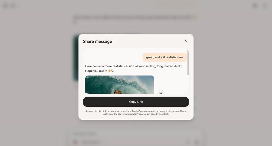 Copilot
			 content sharing sharing ui page example