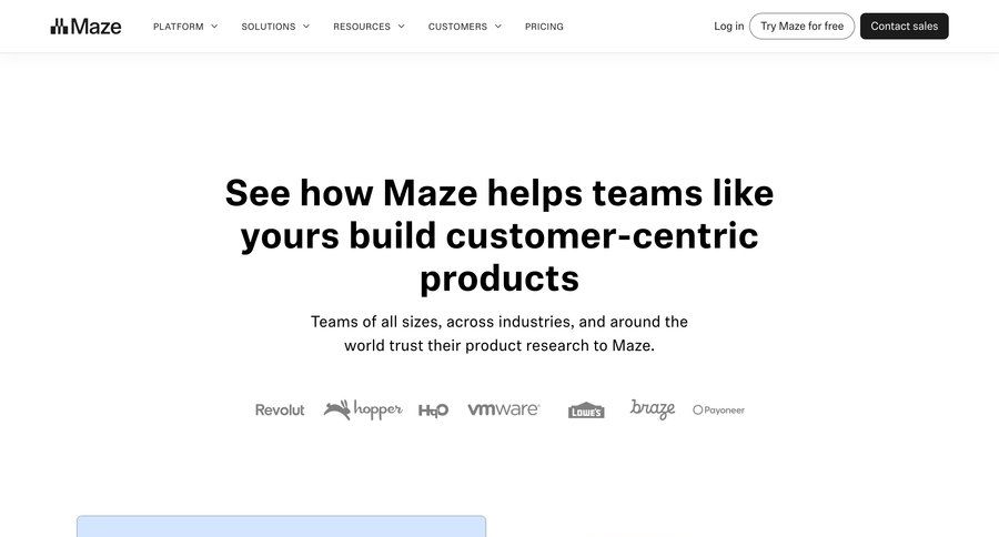 Maze
			 case studies customer stories ui page example