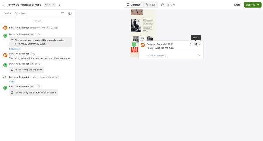 Workflow
			 collaboration design attachment message user menu version control ui page example