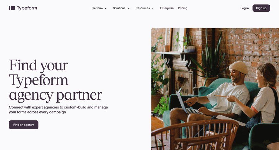 Typeform
				partner program & affiliation ui page example