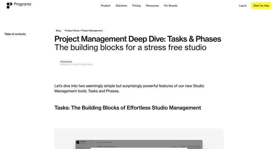 Programa
			 drag & drop quick actions comment mode ui page example