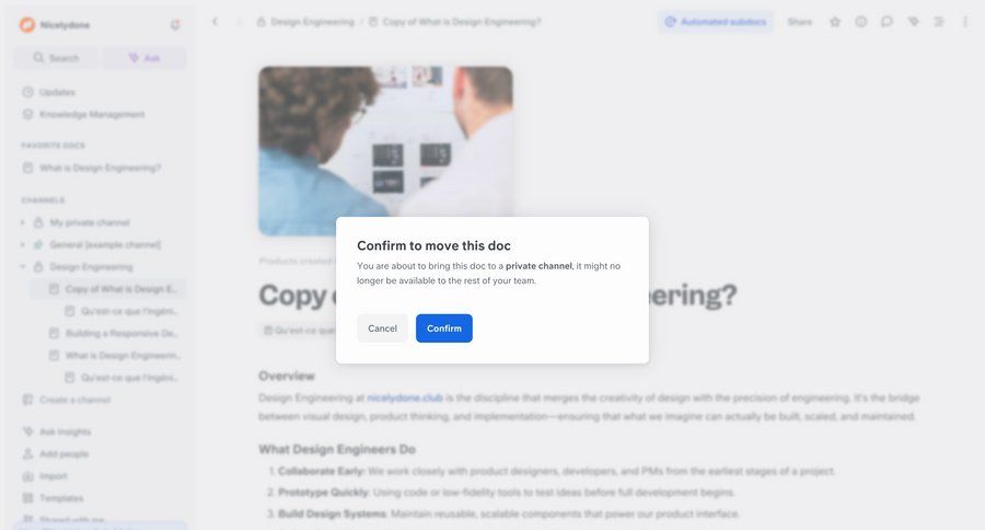 Slite
			modal & popover documentation warning state confirmation collaboration confirmation document management confirmation message ui page example