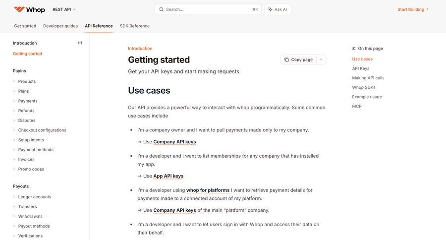 Whop
				onboarding ui page example