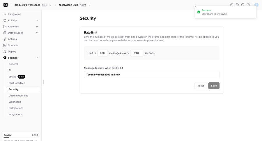 Chatbase
			 security configuration ui page example