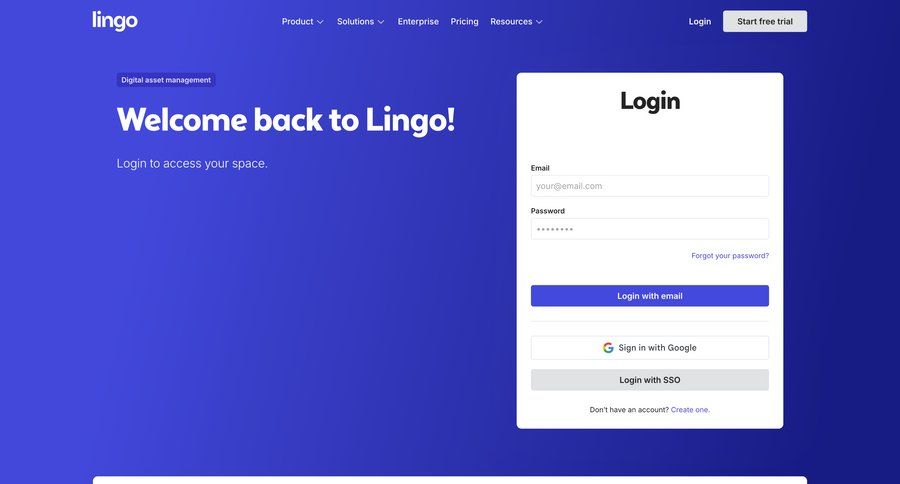 Lingo
				signin page example