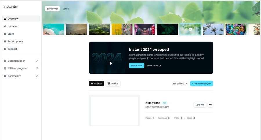 Instant
			 e-commerce dashboard project management account management account settings dashboard overview rounded corners content hierarchy dropdown filters features management sidebar personal space affiliate program ui page example