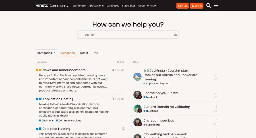 Kinsta
				list ui page example