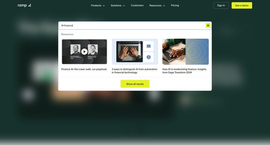 Ramp
			 modal finance modern ui page example