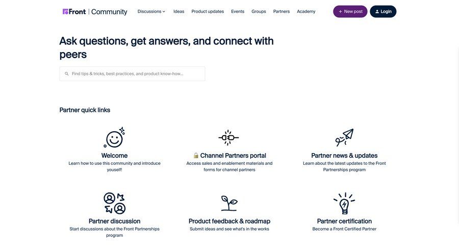 Front
			 manage links partners conversational news feed ui page example