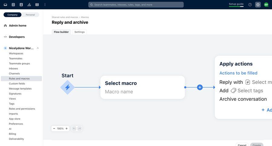 Front
			 configuration settings sidebar navigation workflow automation drag and drop workflow editor sidebar parameters communication trainings ui page example