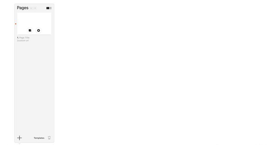 Readymag
			 content management sidebar navigation delete template selection sidebar reorder ui page example