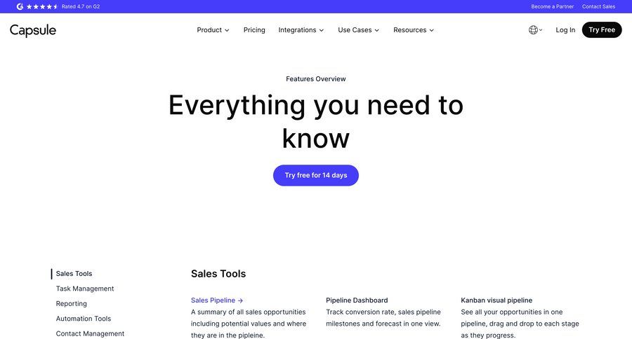 Capsule
				product page ui page example