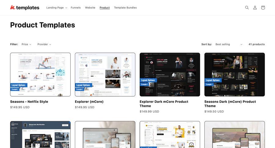 Kajabi
			 announcement blog templates dashboard layouts ui page example