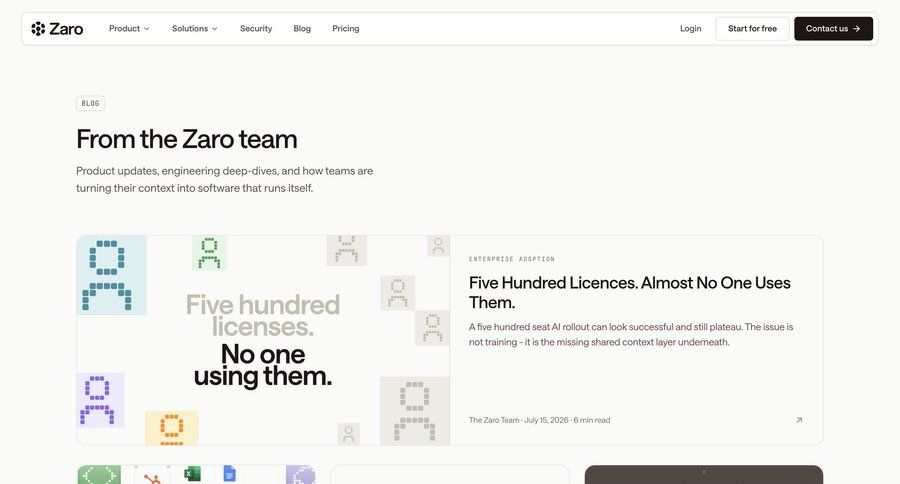Zaro
				blog ui page example