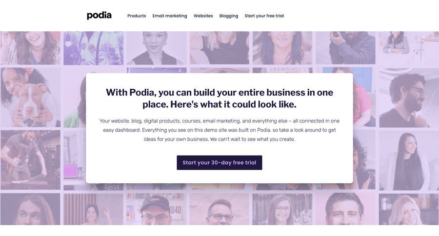 Podia
			demo testimonials testimonials case studies customer stories ui page example