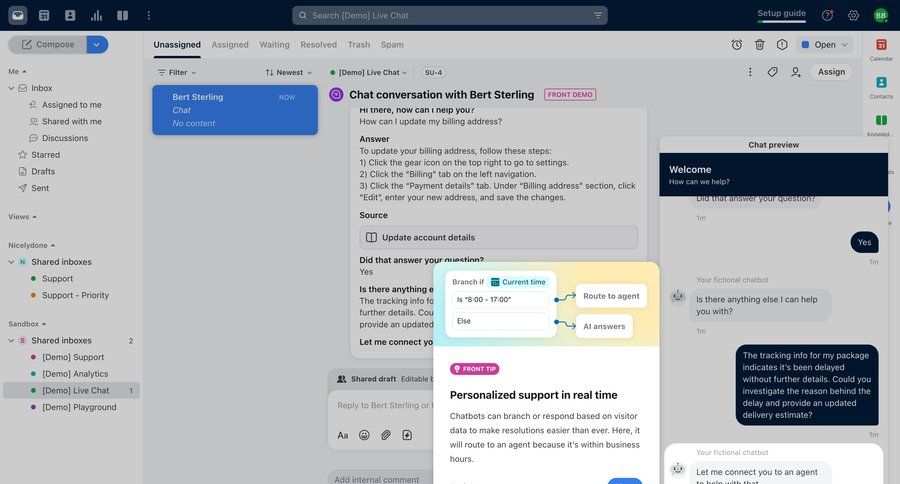 Front
			 sidebar navigation inbox task communication tutorial sidebar communication chat messages guided tour chat interface chatbot conversational ui page example