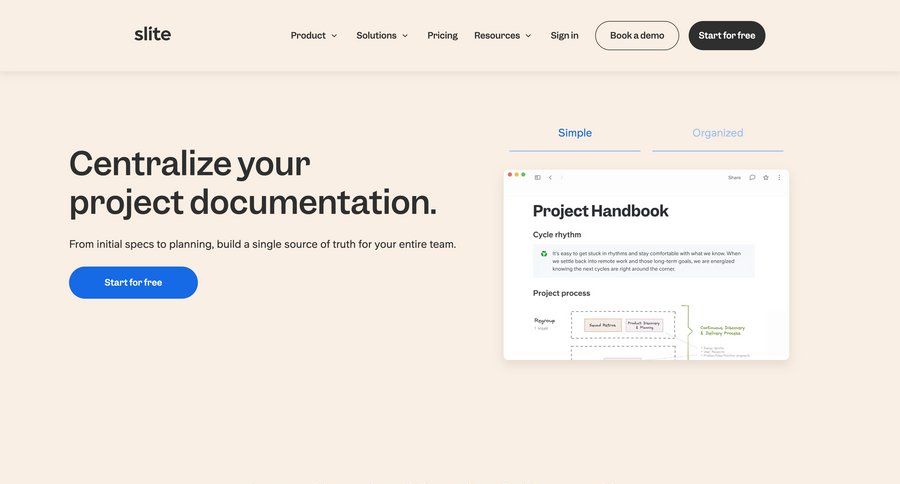 Slite
				documentation ui page example
