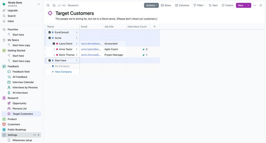Fibery
			table bulk actions sidebar navigation user research data display data entry bulk import bulk delete bulk archive sidebar research menu table ui page example