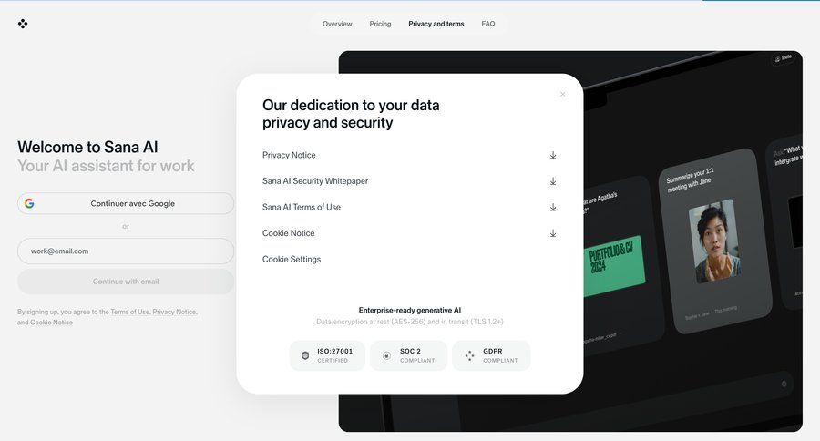 Sana
			 security compliance ui page example