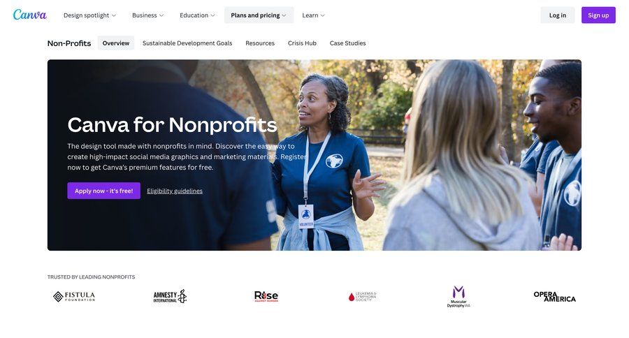 Canva
			startup & non-profit program photo gallery ui page example