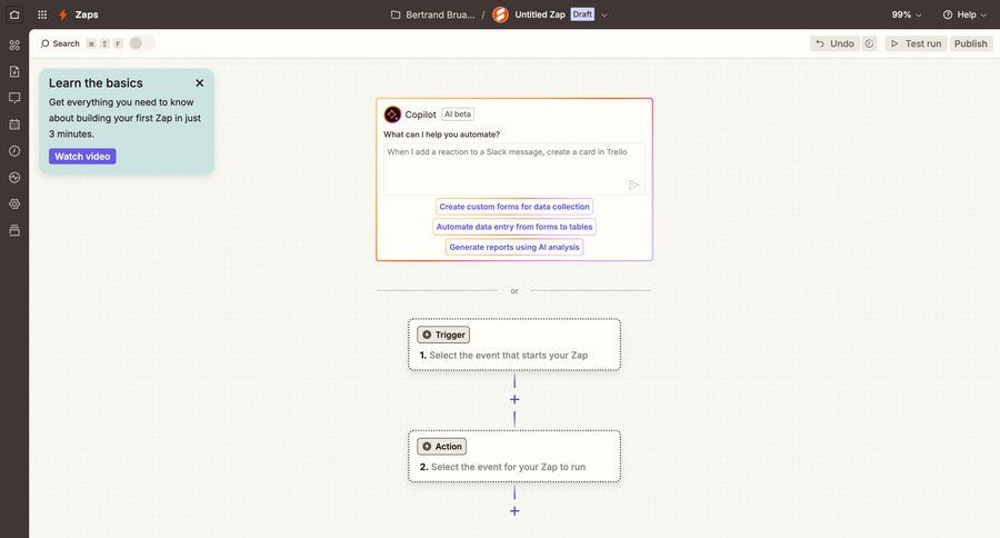 Zapier
			create onboarding content editor product tour grid workflow onboarding automation editor workflow builder workflow creation full-screen layout workflow configuration workflow editor tutorial sidebar ui page example