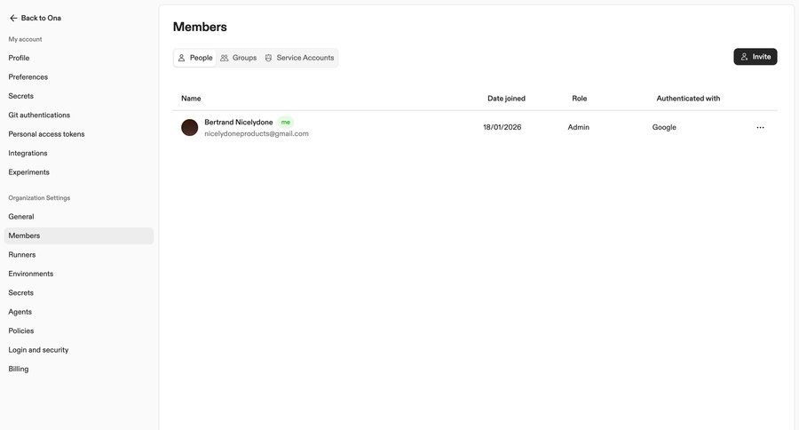 Ona
			 team management organization settings workspace settings user access control ui page example
