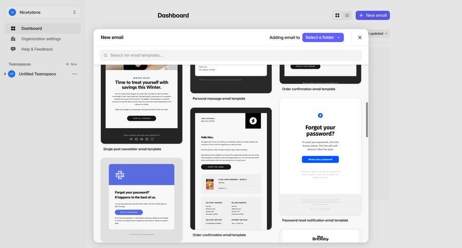 Tabular
			 e-commerce onboarding templates email alert create customer support email marketing ui page example